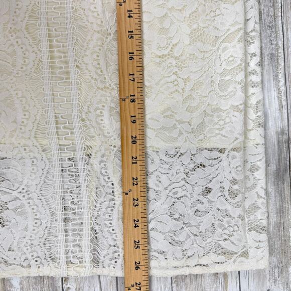 Eliza J White Lace Dress Size 4 Illusion Sheath Ivory Knee Length Graduation New - Picture 14 of 16